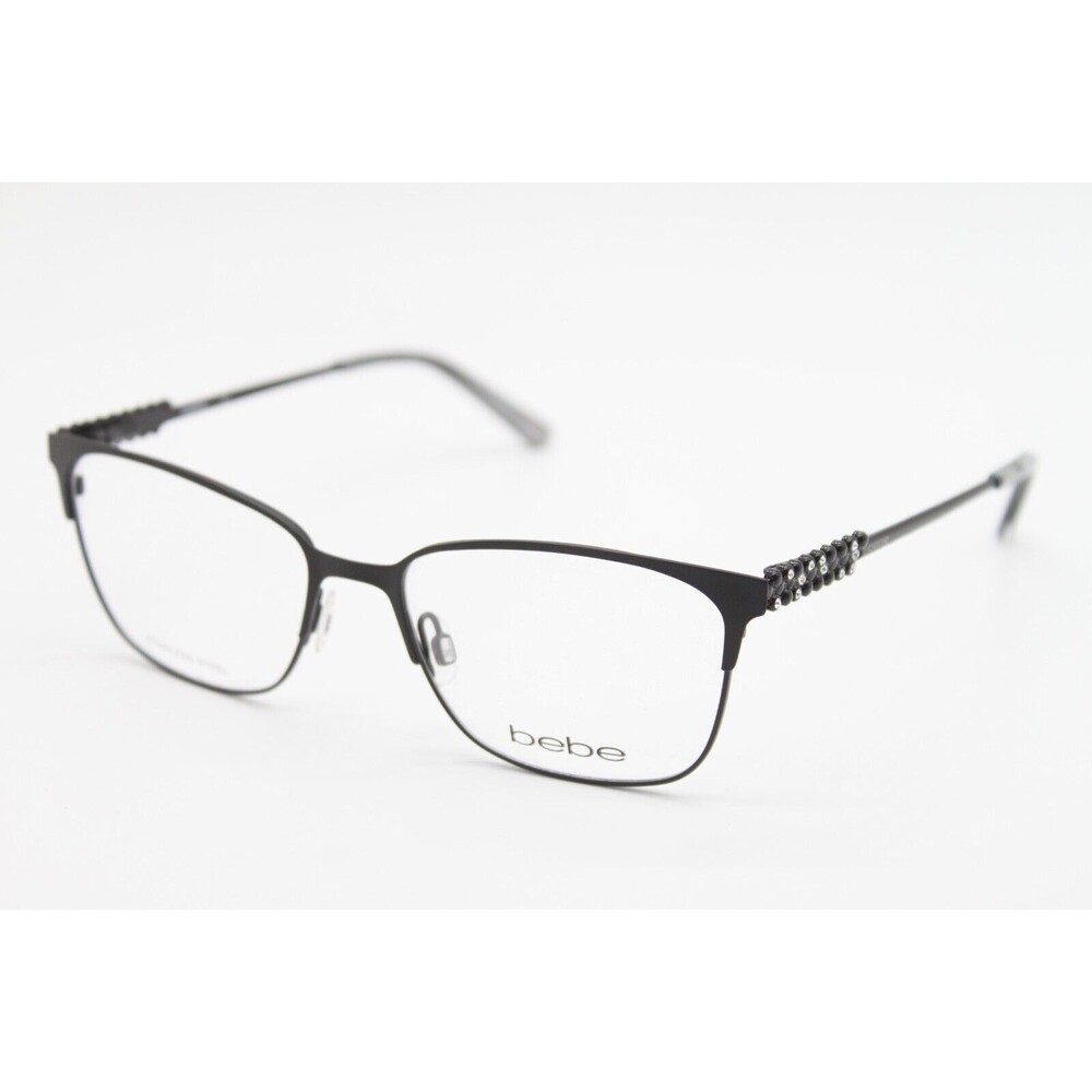 NEW BEBE BB5155 001 02/21 JET BLACK AUTHENTIC EYEGLASSES 53-16
